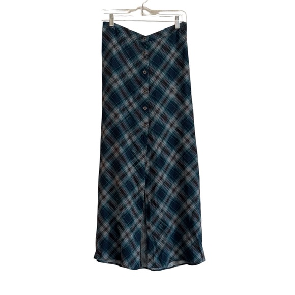 wild fable Dresses & Skirts - Like New wild fable Blue Plaid Button-Front Maxi Skirt